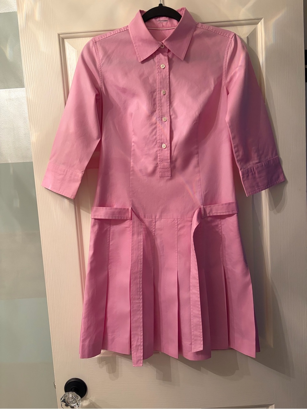J. Crew Pink Pleated Mini Dress